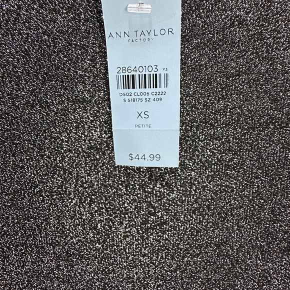 Ann Taylor Gray Shimmer Blouse with Rounded Neckline - Picture 3 of 5